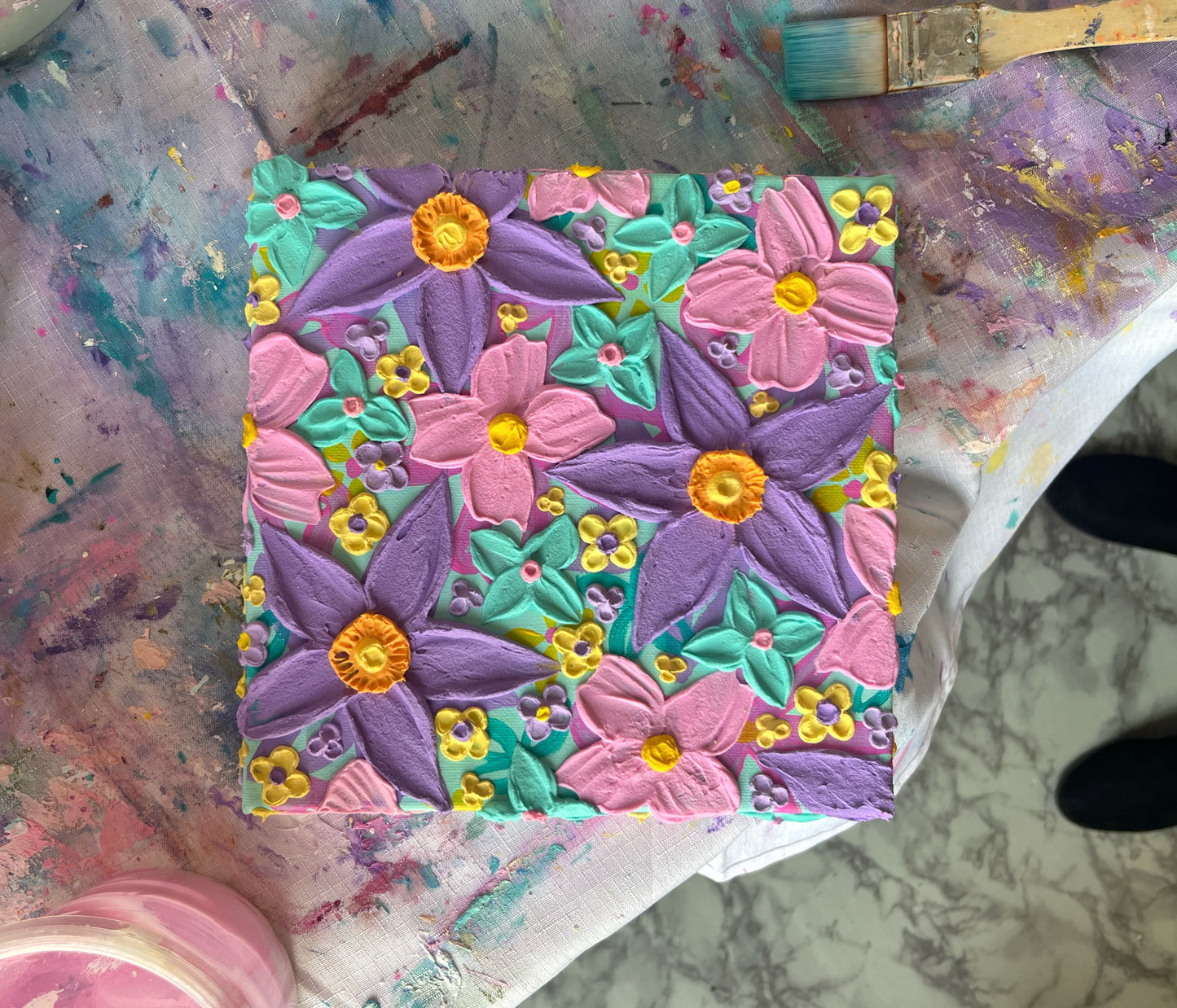 ‘bubblegum’- Original Textured Artwork On Canvas
