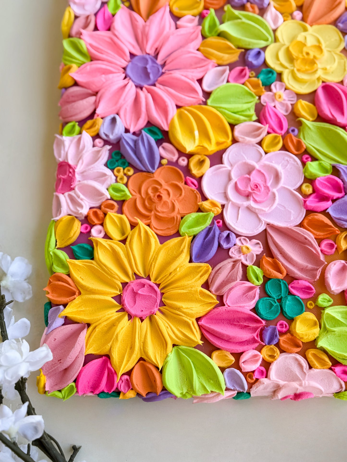 ‘For Sheryl’ - Textured floral art on canvas