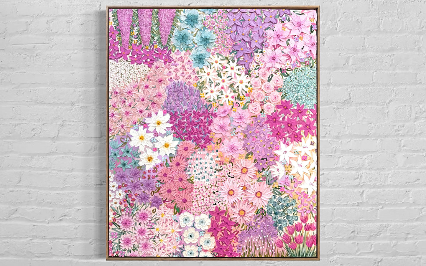 ‘Baby Steps’- Textured floral art on canvas