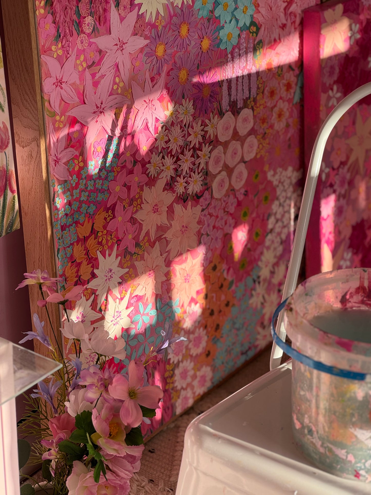 ‘Blossom Boulevard’- Textured floral art on canvas
