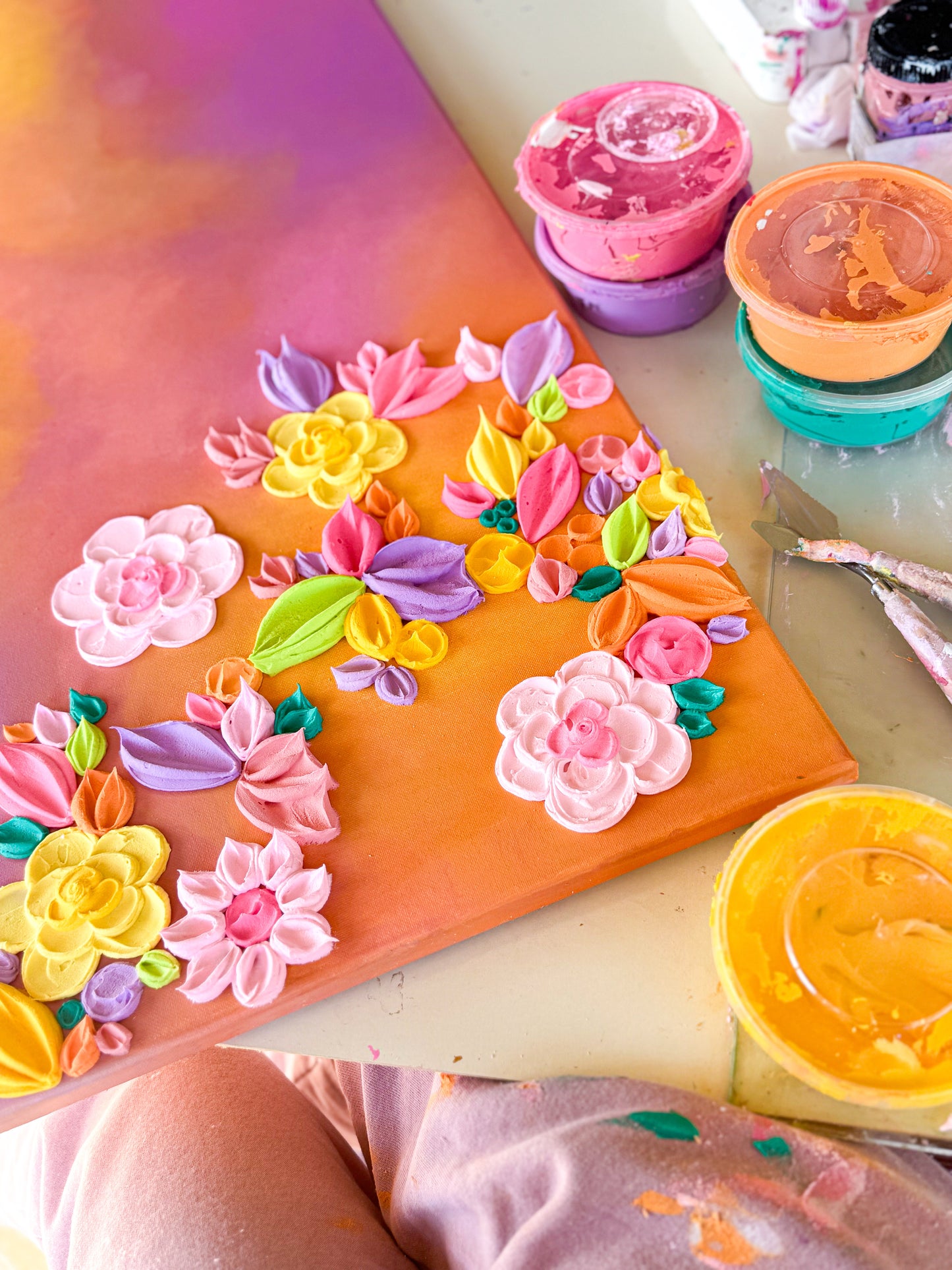 ‘For Sheryl’ - Textured floral art on canvas