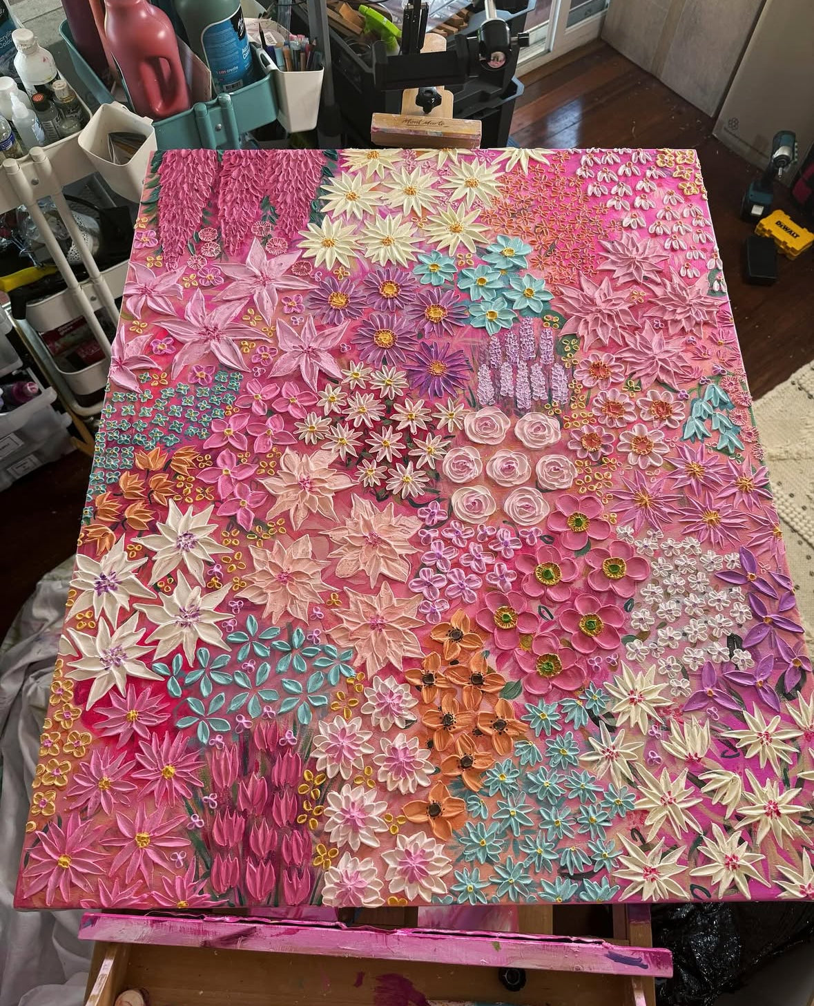 ‘Blossom Boulevard’- Textured floral art on canvas