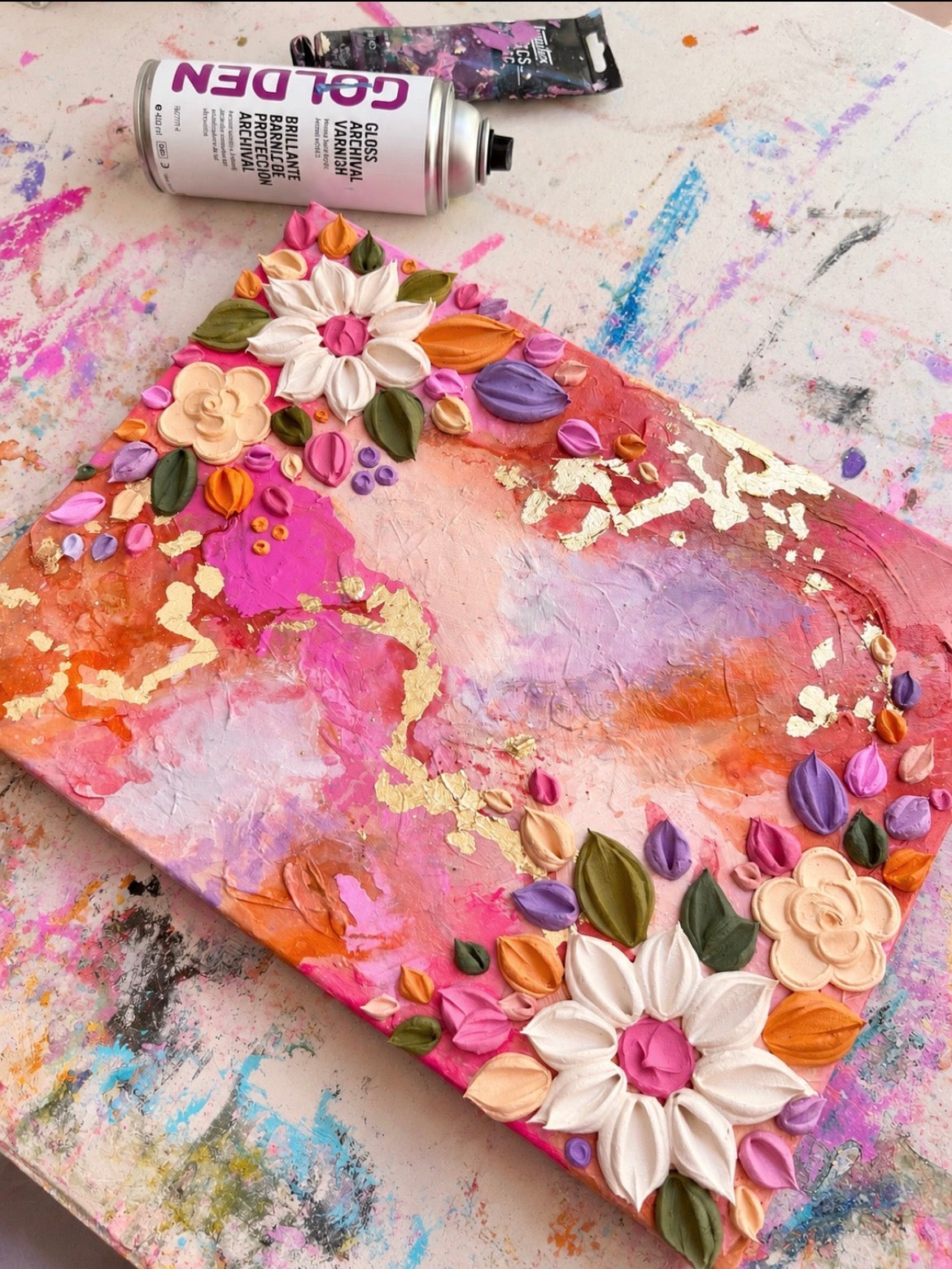 ‘Golden hour’ -Original Textured Artwork On Canvas