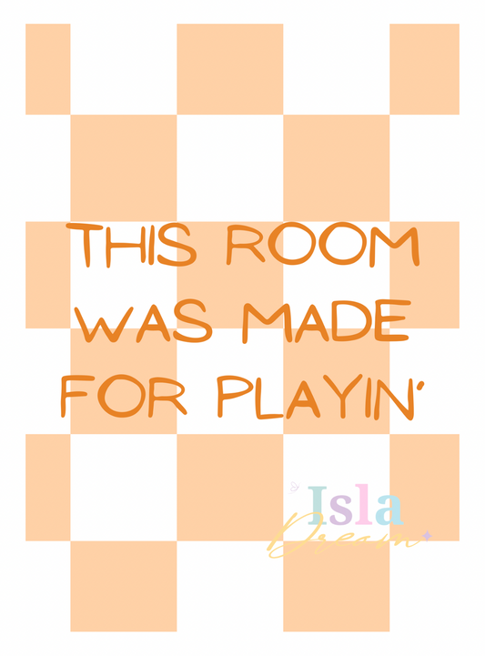 This room was made for playin’ - peach check