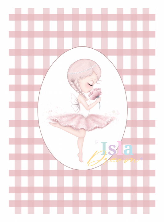 Crysta the Ballerina Fairy Print- background