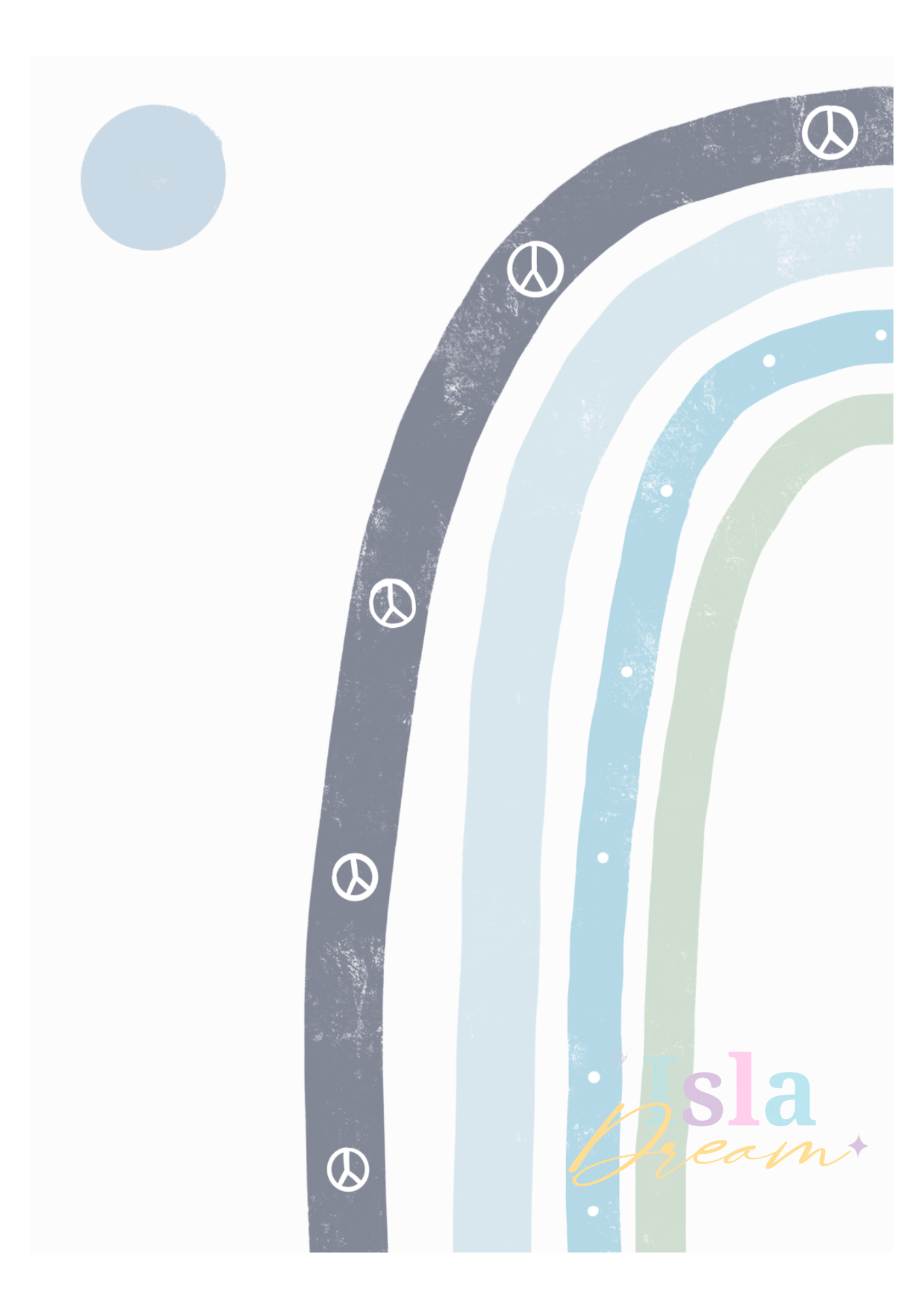 Peace Rainbow Print - Blue