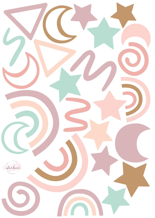 Party Popper - Fabric Wall Decals A3 & A2 (multiple colours) - Isla Dream Prints