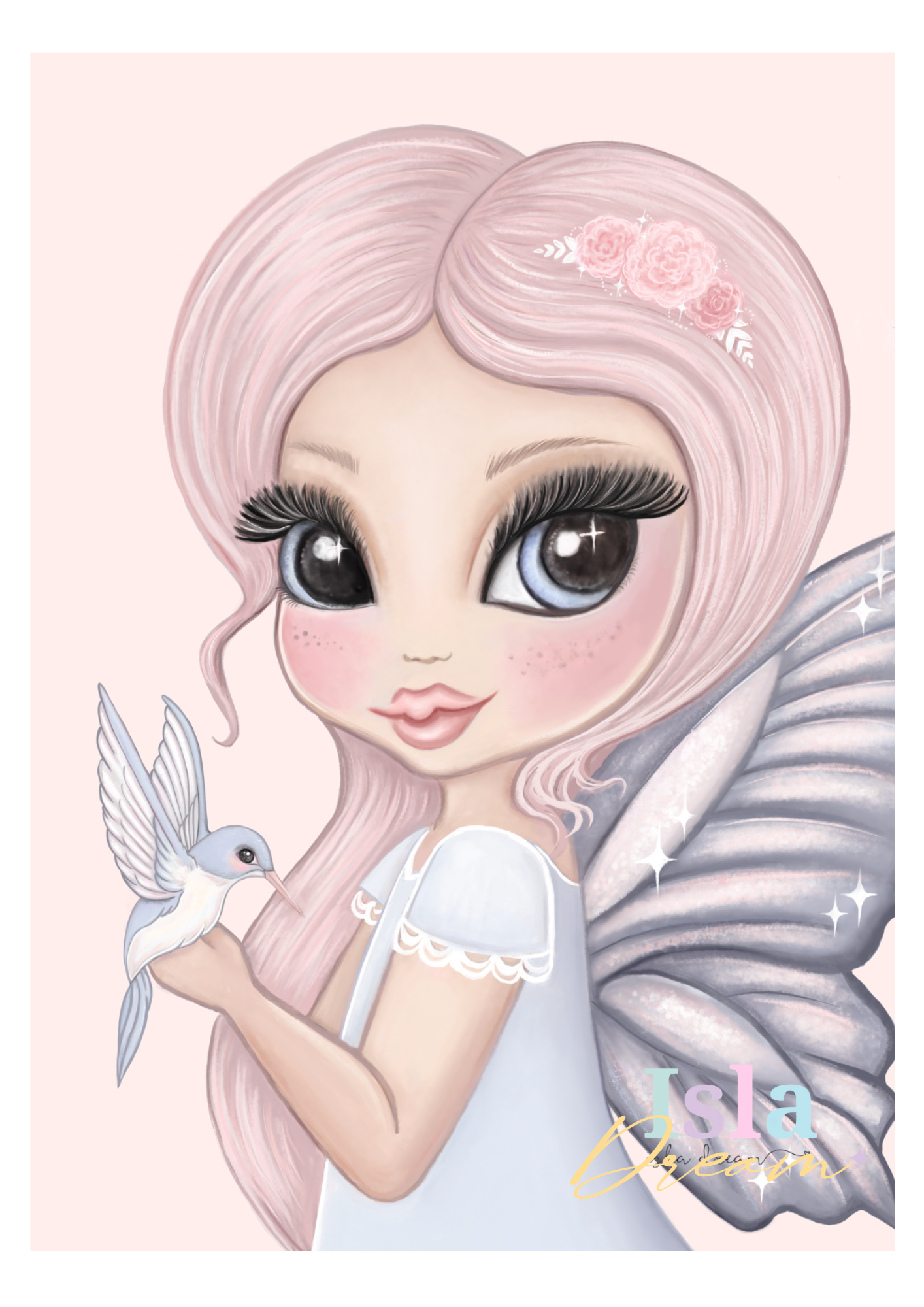 Bleu the Butterfly Fairy Print
