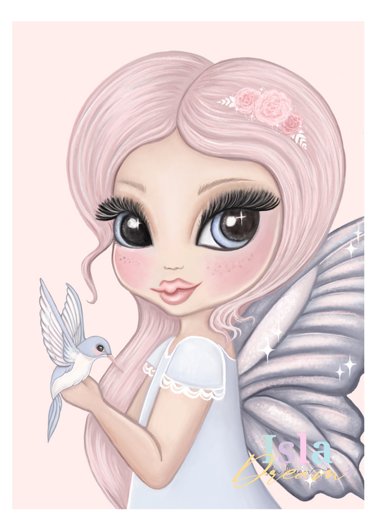 Bleu the Butterfly Fairy Print