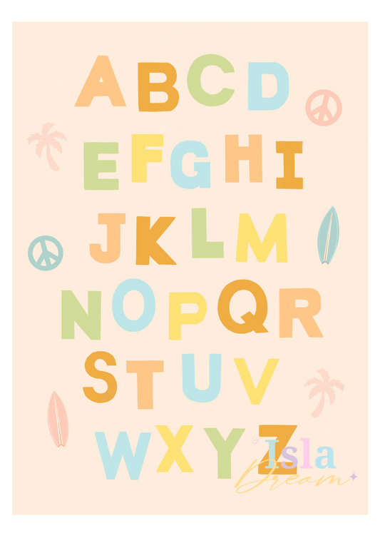 Beachy Alphabet Print - Brights