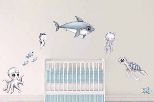 Sea Creatures - Fabric Wall Decals various sizes - Isla Dream Prints