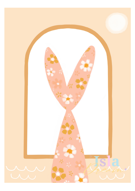 Daisy Mermaid tail Print