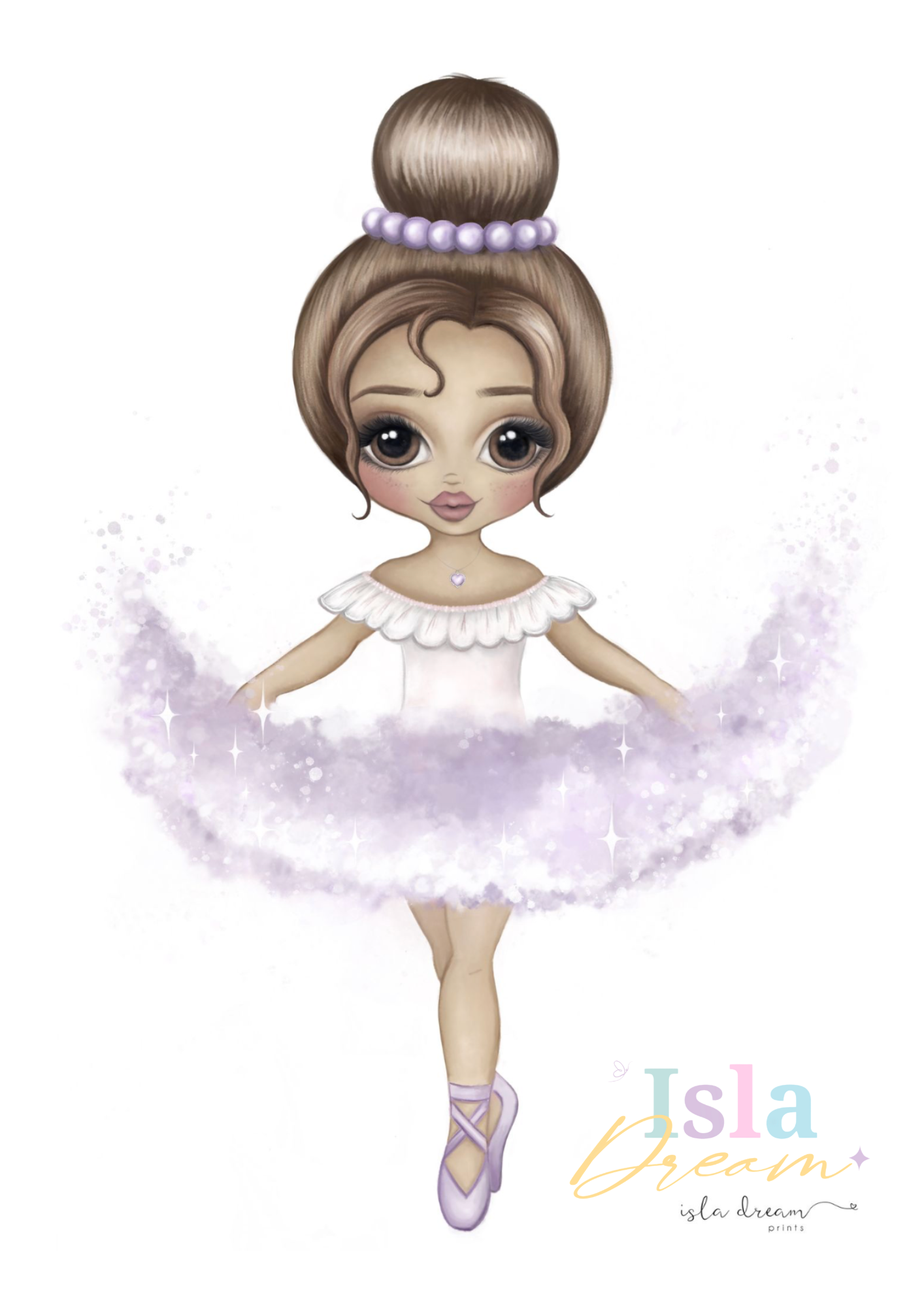 Ariana the Ballerina Print - Lilac