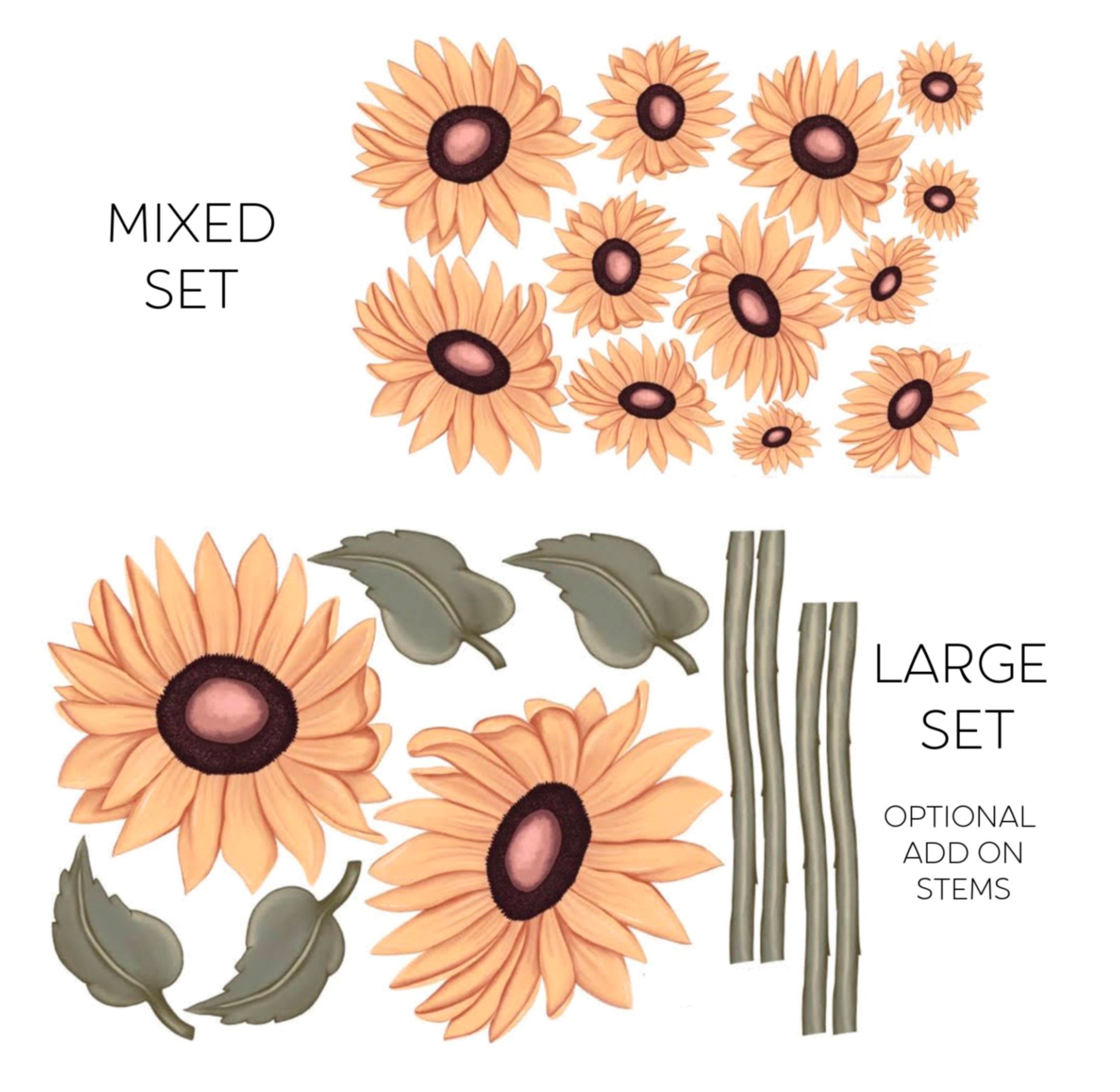 Sunflowers - Fabric wall decals - Isla Dream Prints