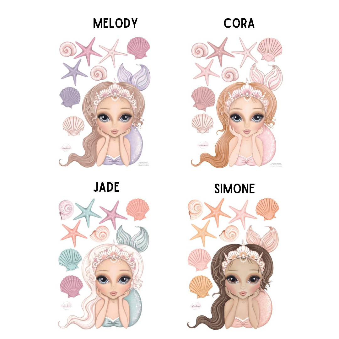 Melody the Mermaid Wall Decals - A3 & A2