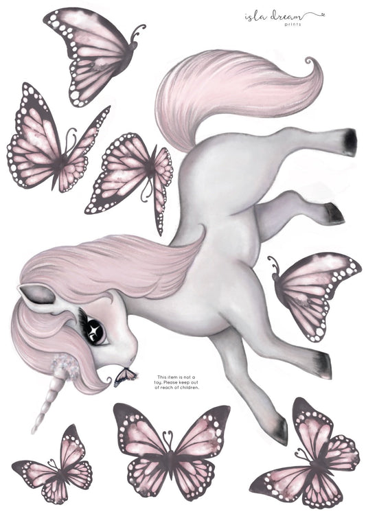 Rose the unicorn Fabric Wall Decals A3 - Isla Dream Prints