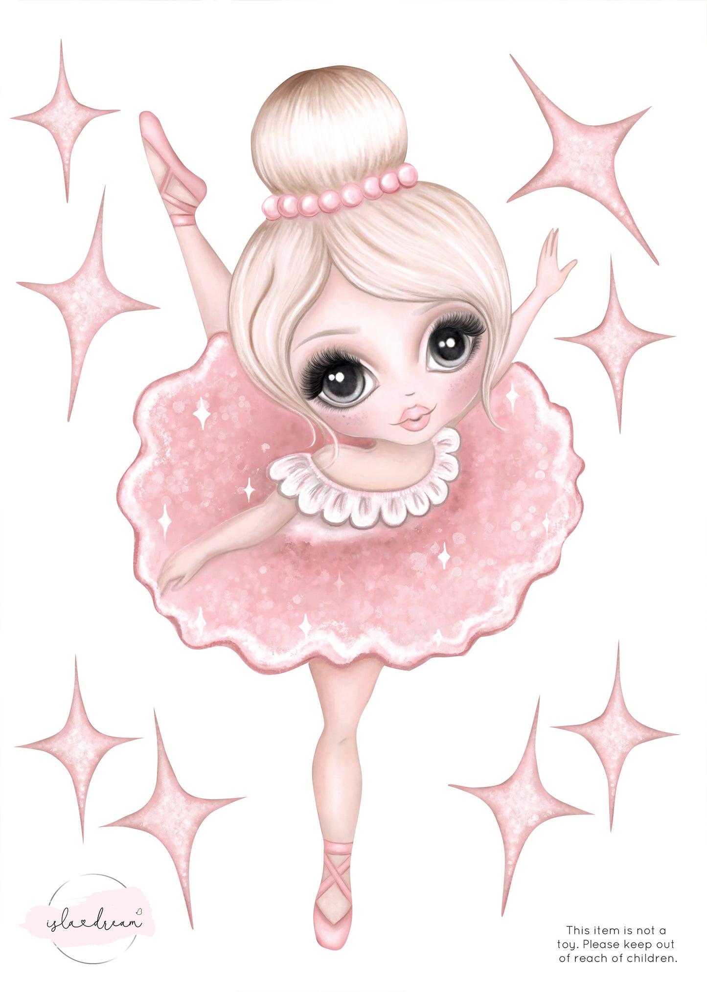 'Bella the Ballerina' Fabric Wall Decals A4 - Isla Dream Prints