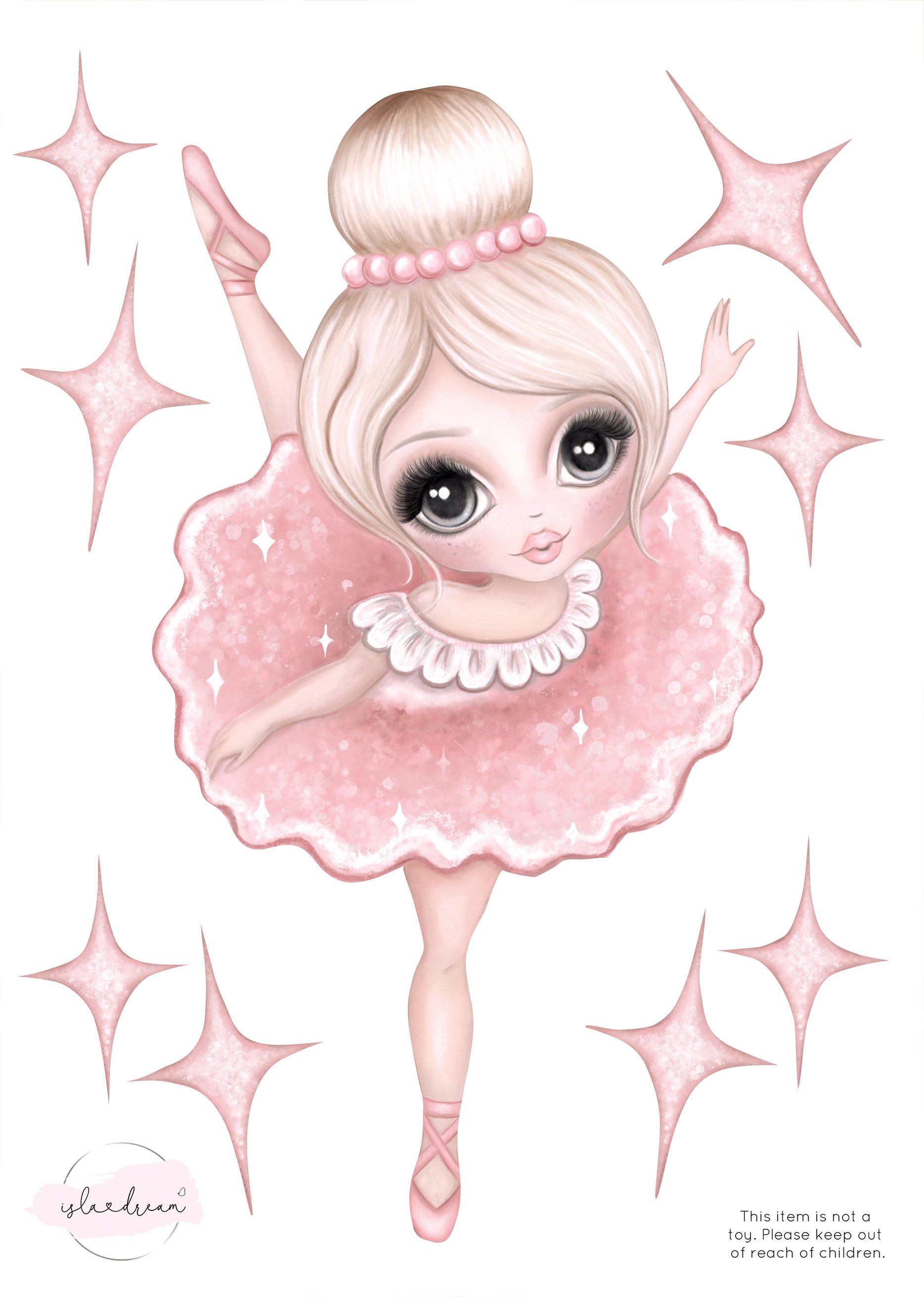 'Bella the Ballerina' Fabric Wall Decals A4 - Isla Dream Prints