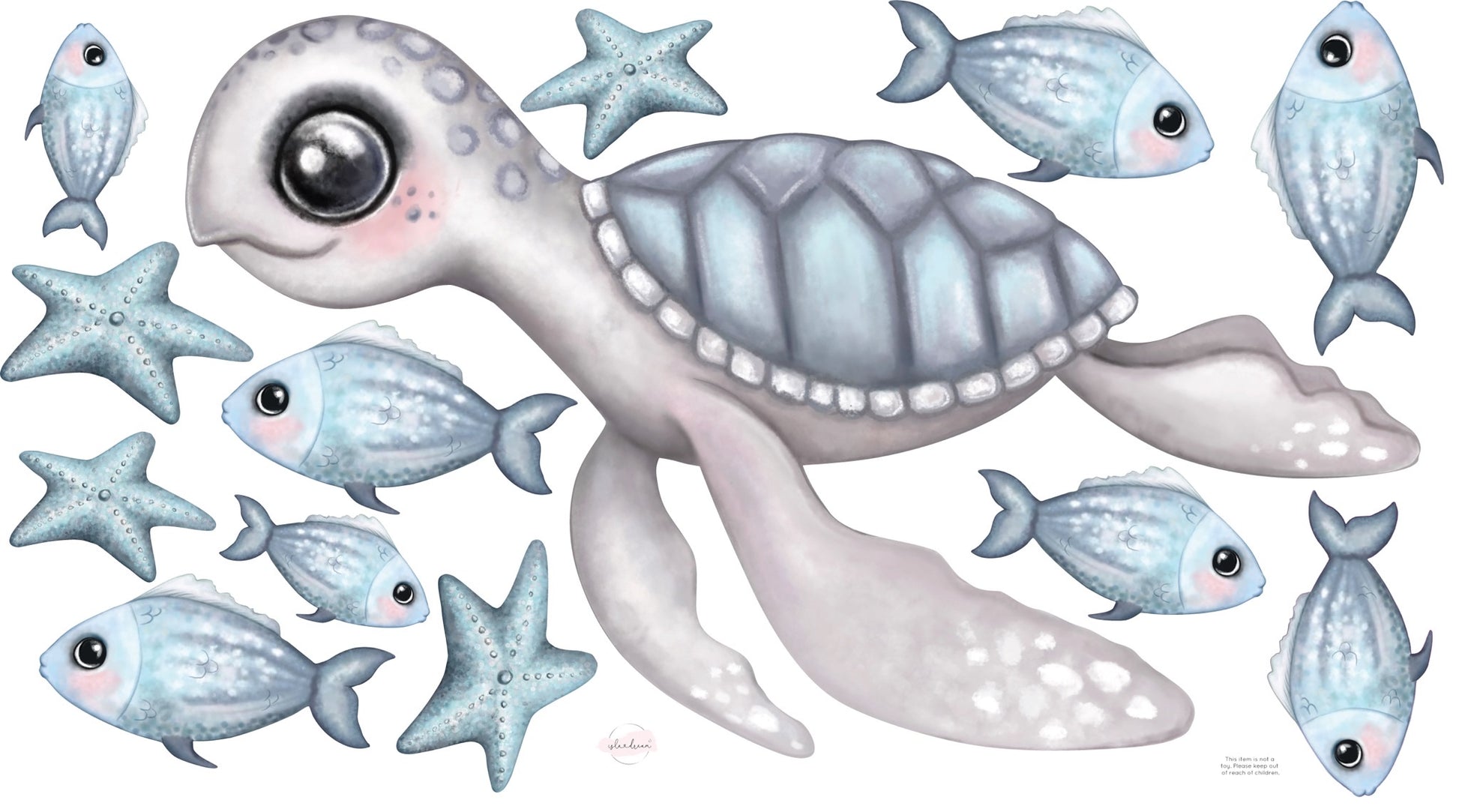 Sea Creatures - Fabric Wall Decals various sizes - Isla Dream Prints